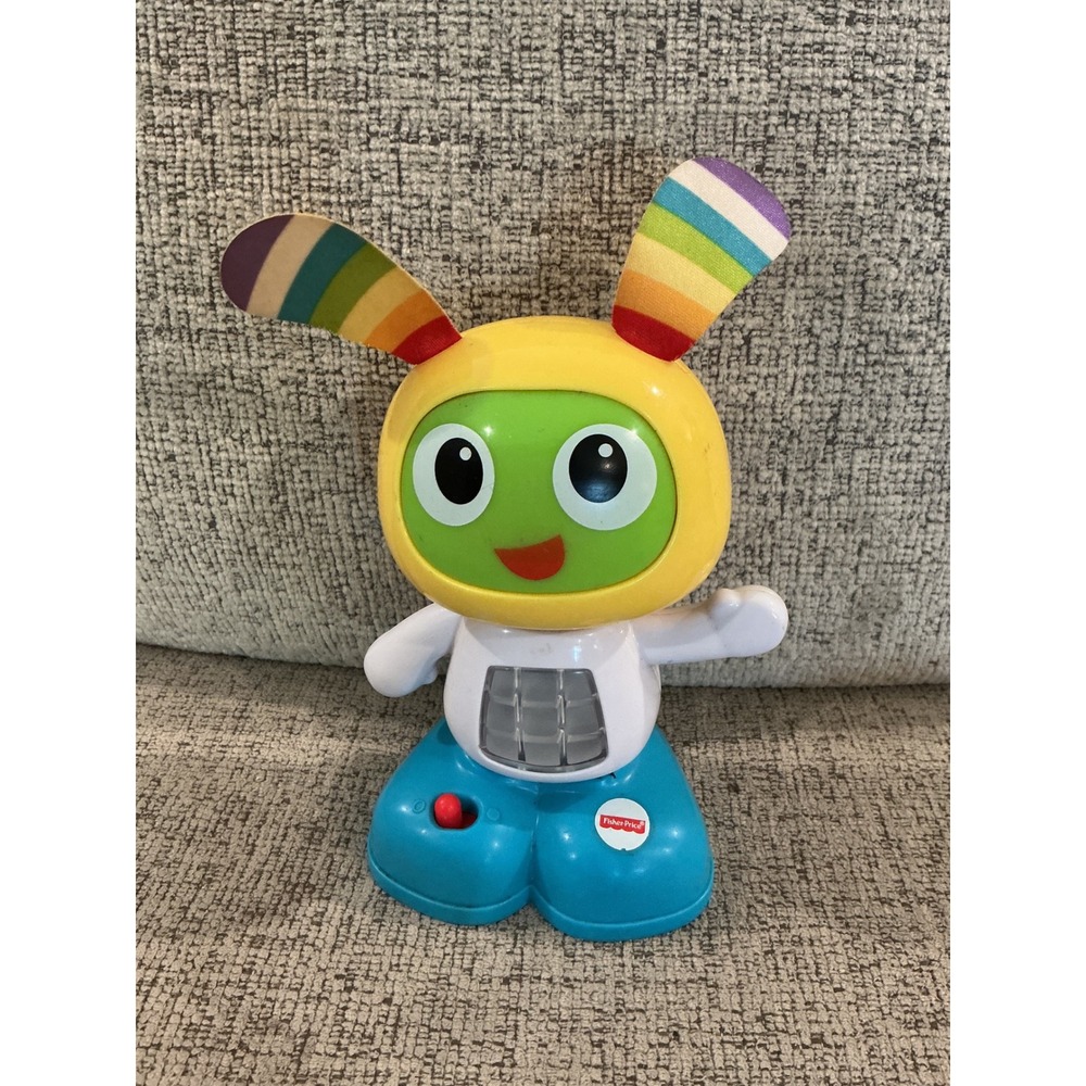 Fisher Price Bright Beats Juniors BeatBo Robot Yellow Blue Mini Musical Toy